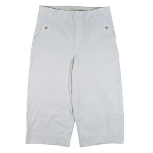 Spanx Stretch Twill Cropped Wide‎ Leg Pants Womens Large Petite White Pull On